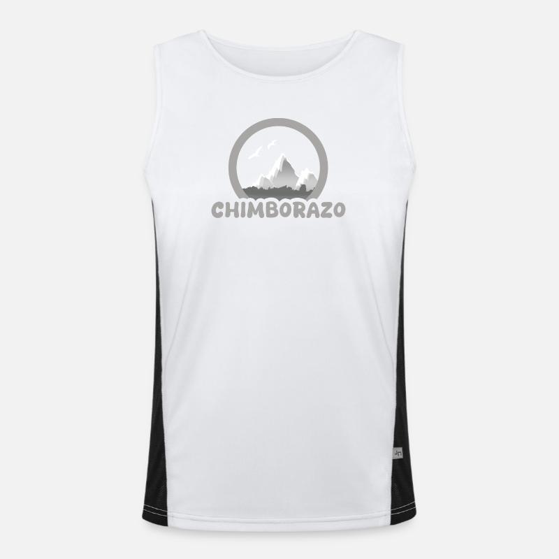 Gift for chimborazo - Men's Functional Contrast Tank Top  - white/black