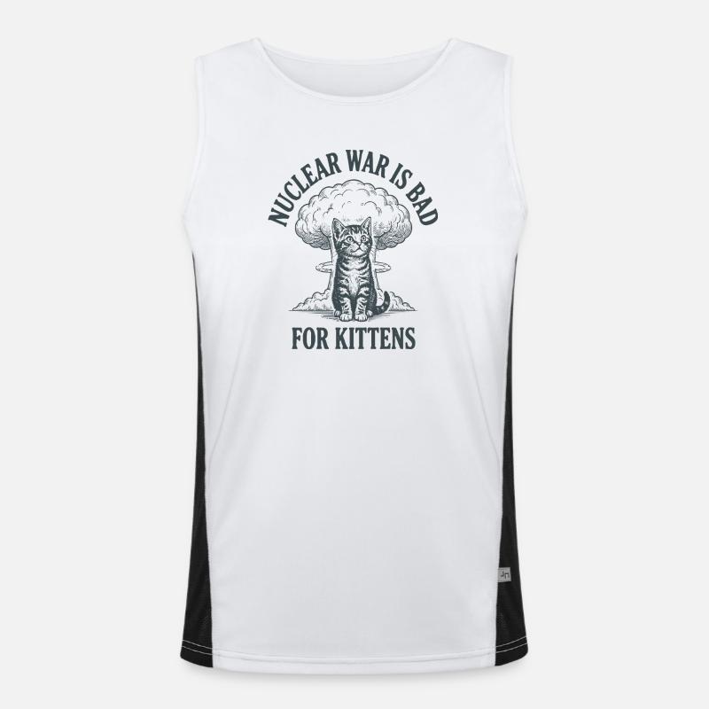 Kitten Against Nuclear War Men's Functional Contrast Tank Top 
