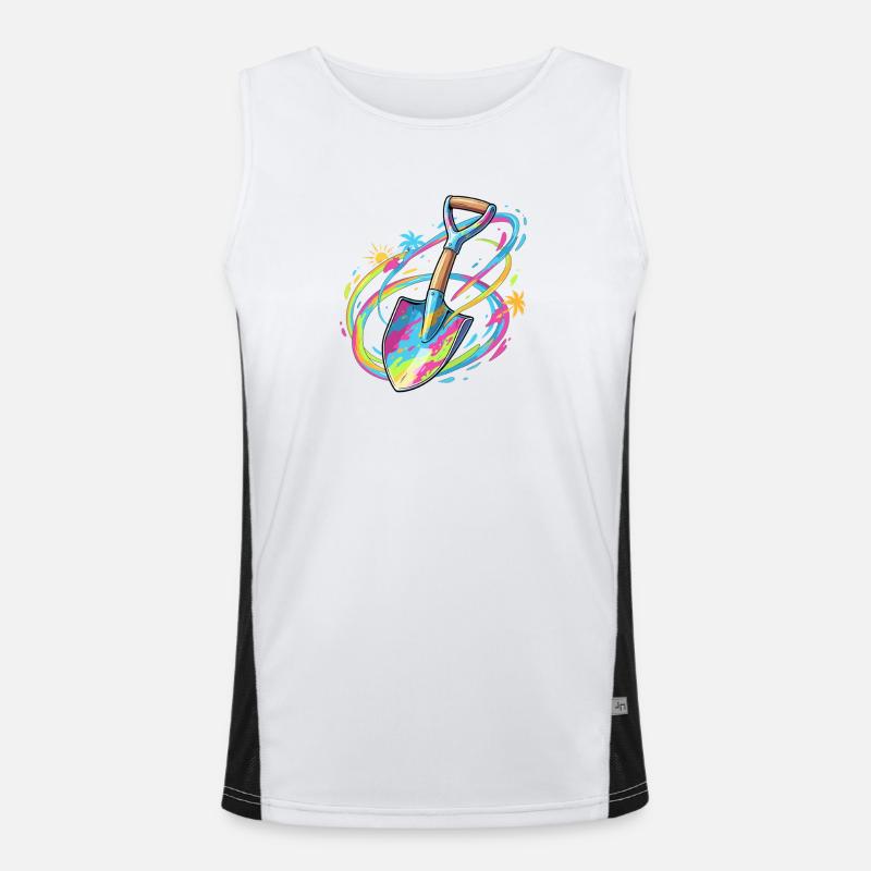 Farbexplosion Gartenschaufel Illustration Funktionelles Kontrast-Tank Top für Männer 