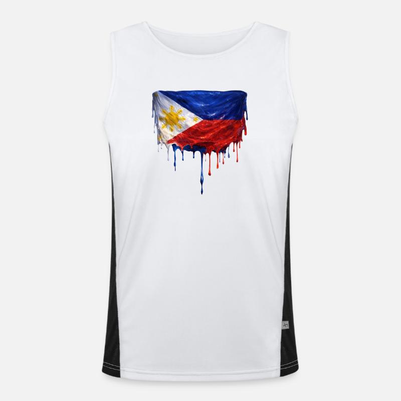 Art de la chute du drapeau philippin Débardeur respirant contrasté Homme 