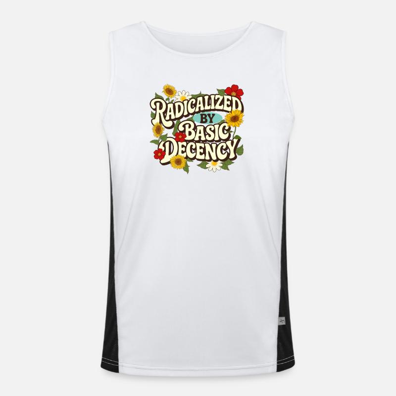 Radicalized Basic Decency Empathy Social Justice - Men's Functional Contrast Tank Top  - white/black