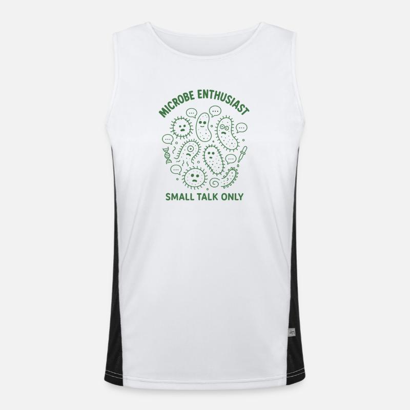 Microbe Talk Only | Microbiology Humor Men's Functional Contrast Tank Top 