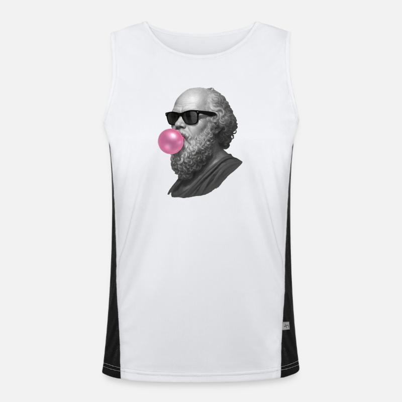 Socrate avec chewing-gum et lunettes de soleil Débardeur respirant contrasté Homme 