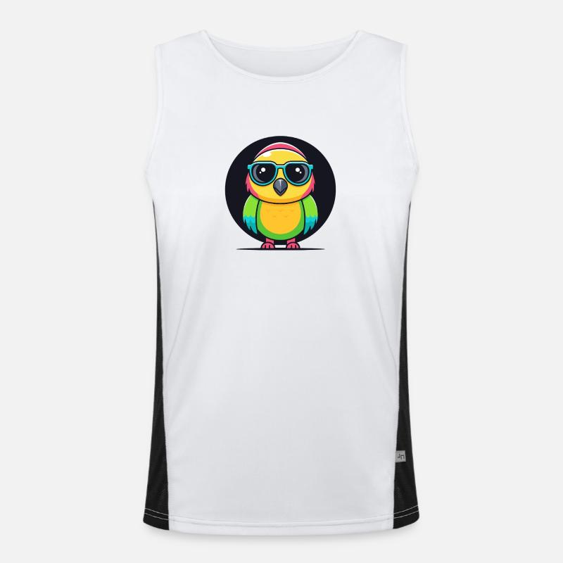 Regenbogensittichgläser Funktionelles Kontrast-Tank Top für Männer 