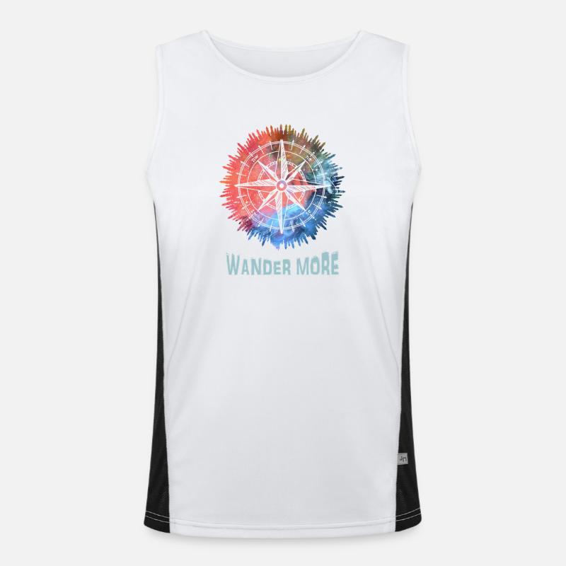 Wander More Compass Tie-Dye Débardeur respirant contrasté Homme 