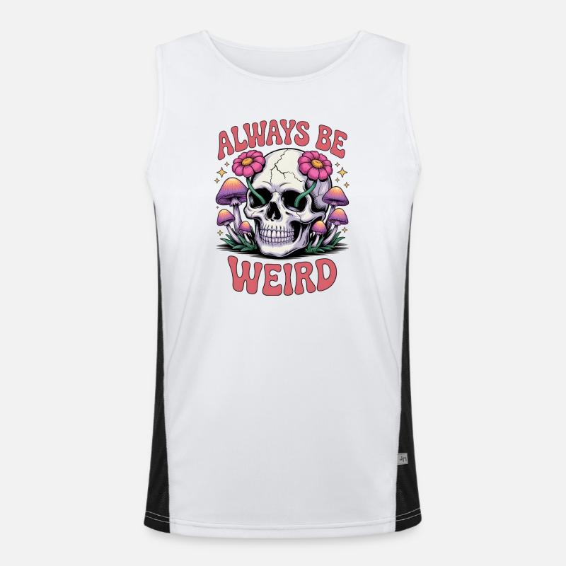 Always Be Weird Skull Mushroom Men's Functional Contrast Tank Top 