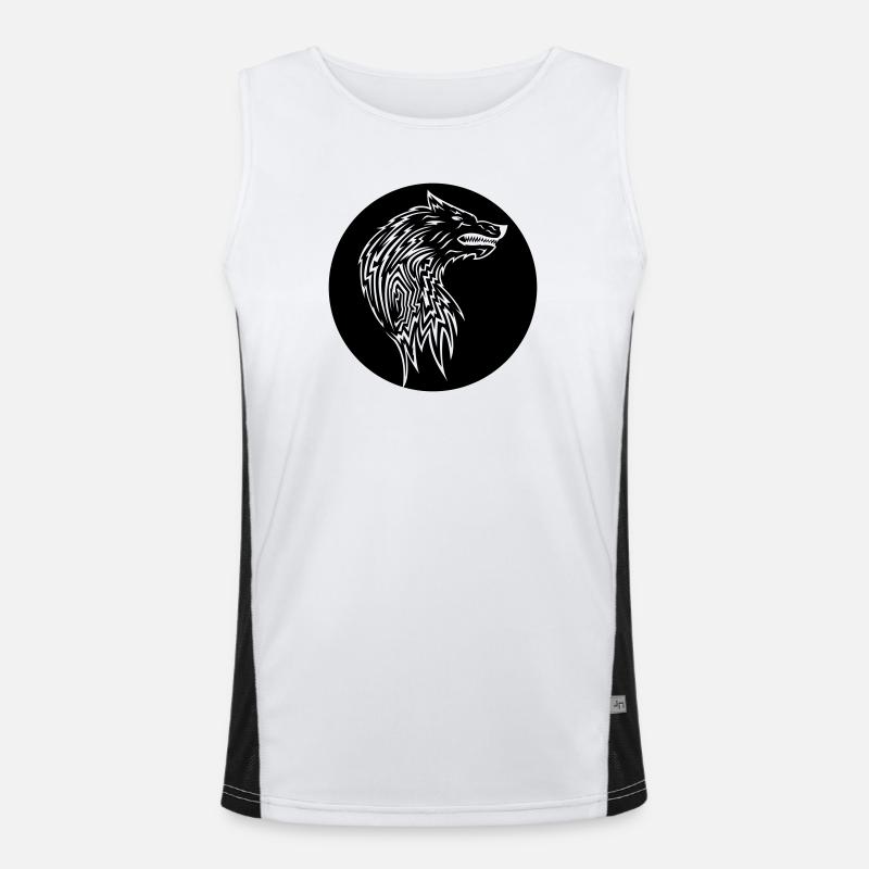 Wolf Funktionelles Kontrast-Tank Top für Männer 