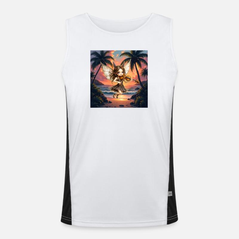 Fiddler Fairy in Tropical Sunset Men's Functional Contrast Tank Top 