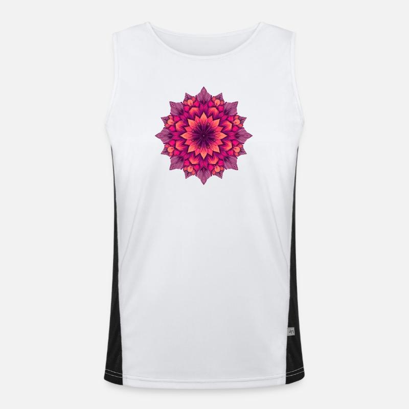 Mandala de Fleurs Kaléidoscopiques Débardeur respirant contrasté Homme 