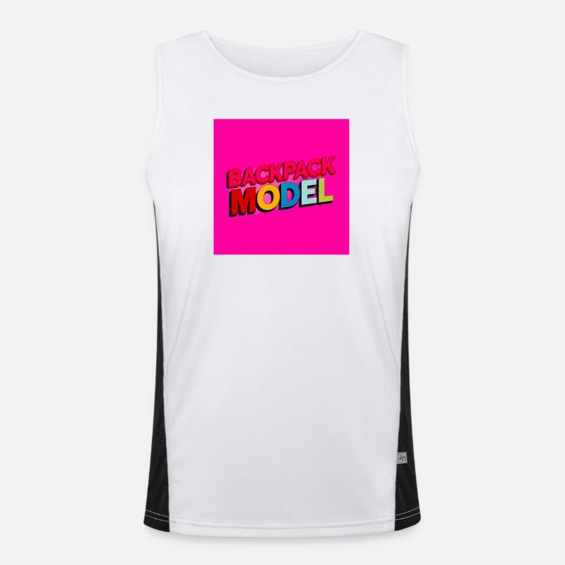 Backpack Model Neon Text - Men's Functional Contrast Tank Top  - white/black