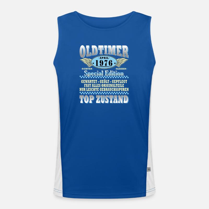 Oldtimer April 1976 Special Edition Funktionelles Kontrast-Tank Top für Männer 