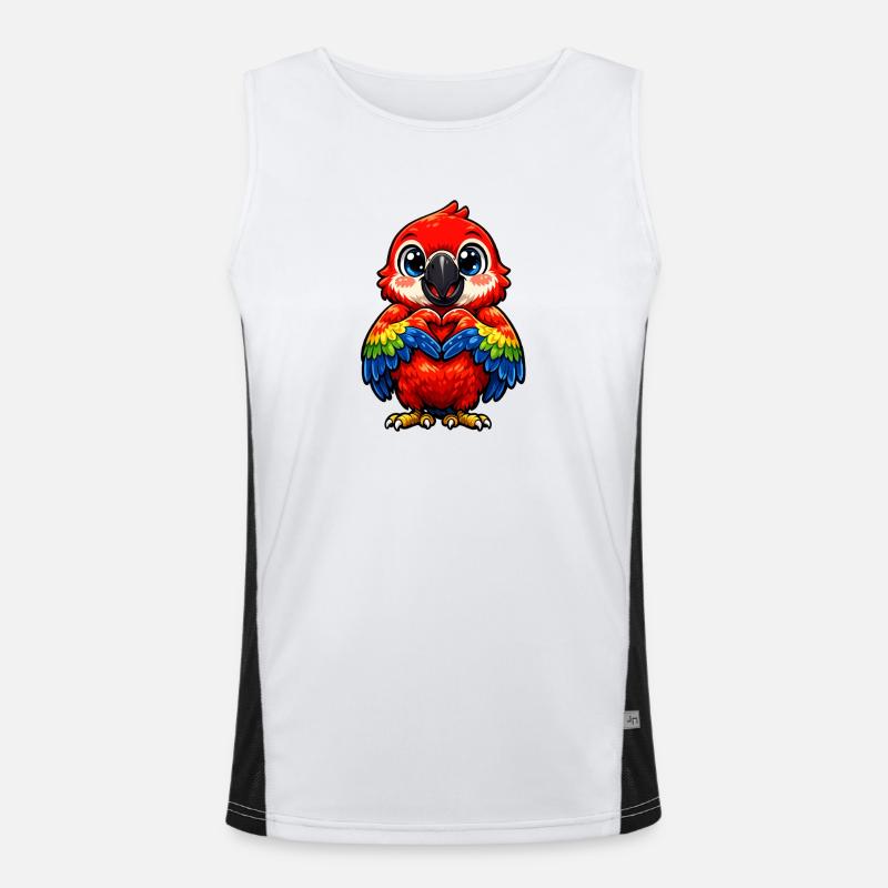 Herzregenbogen Papagei Funktionelles Kontrast-Tank Top für Männer 