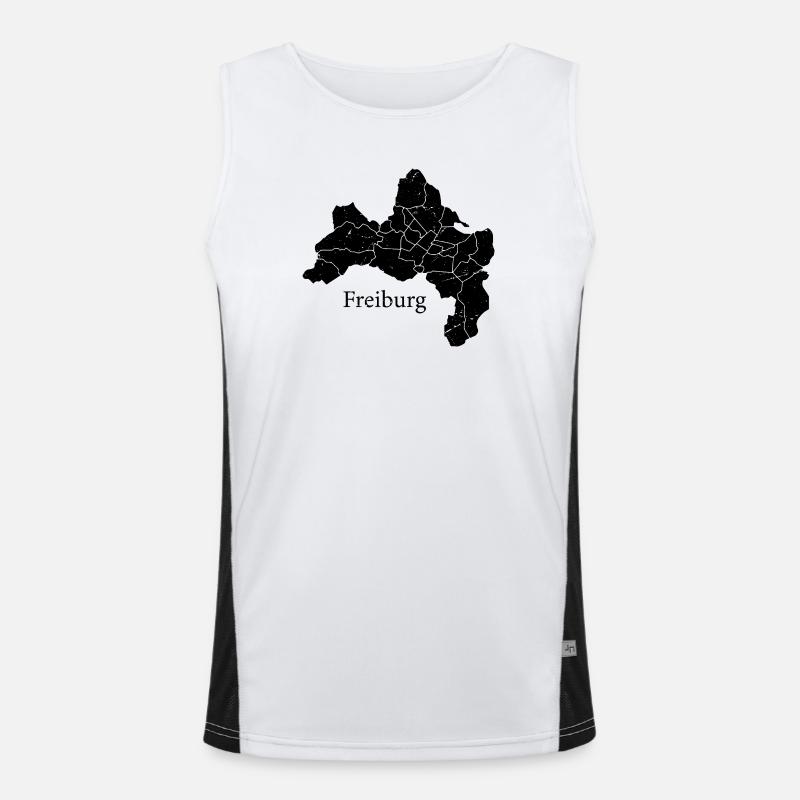 Freiburg Map Funktionelles Kontrast-Tank Top für Männer 