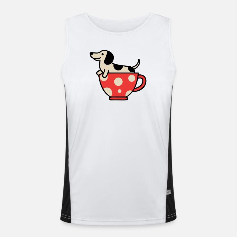 Cute Dachshund Teacup Dog Men's Functional Contrast Tank Top 