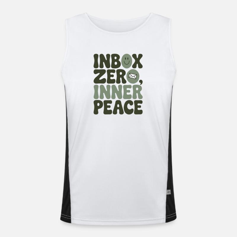 Empty mailbox | Inner Peace & Focus - Men's Functional Contrast Tank Top  - white/black
