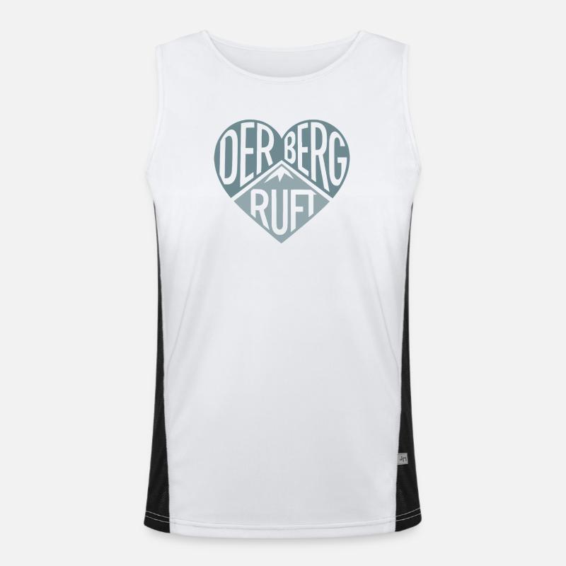 Der Berg ruft - Herzdesign Funktionelles Kontrast-Tank Top für Männer 