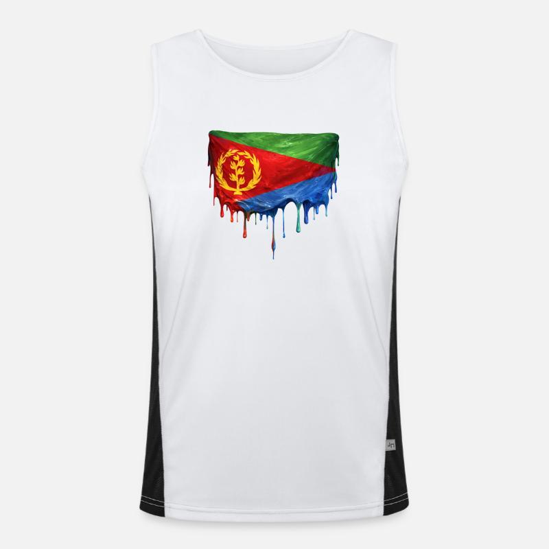 Conception du dépôt du drapeau érythréen Débardeur respirant contrasté Homme 