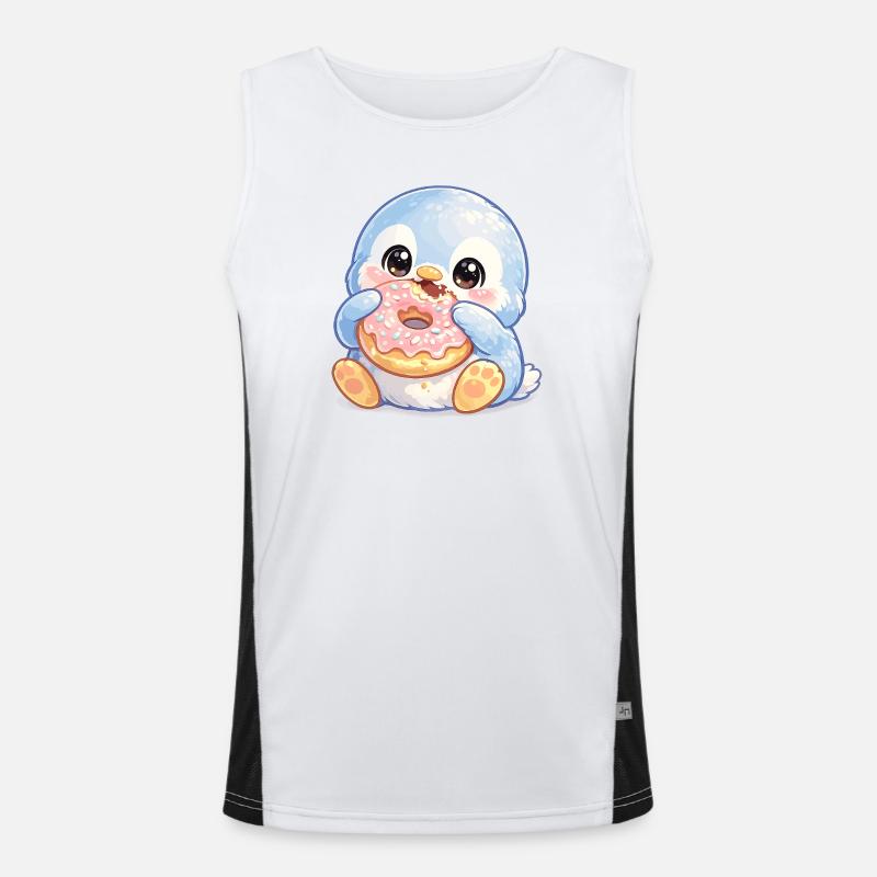 Little Donut Penguin Men's Functional Contrast Tank Top 