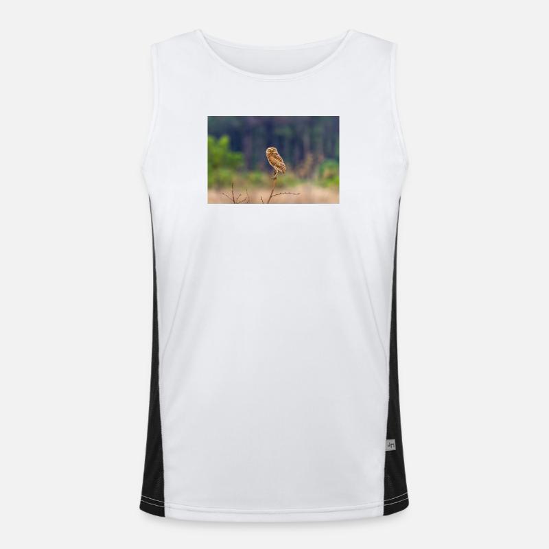 Eule die Eule Funktionelles Kontrast-Tank Top für Männer 