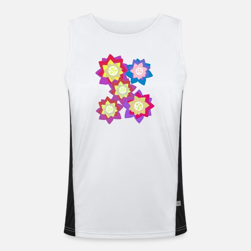 Blume Blumen Blütenmandala Funktionelles Kontrast-Tank Top für Männer 