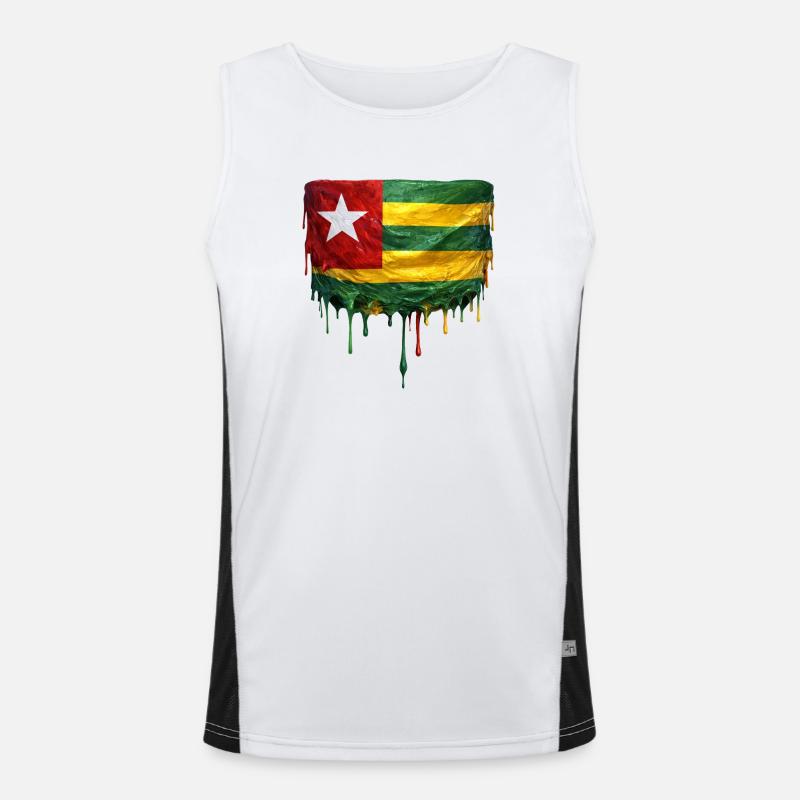 Art de la chute du drapeau du Togo Débardeur respirant contrasté Homme 