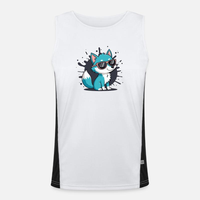 Blue Fox Sonnenbrille Funktionelles Kontrast-Tank Top für Männer 