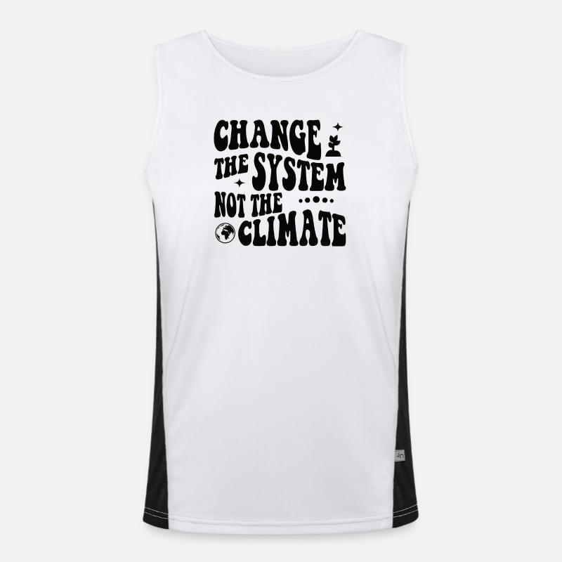 Change the system, not the climate Men's Functional Contrast Tank Top 