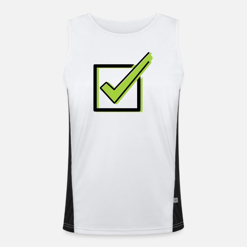 Häkchen Checkliste Box Comic Funktionelles Kontrast-Tank Top für Männer 