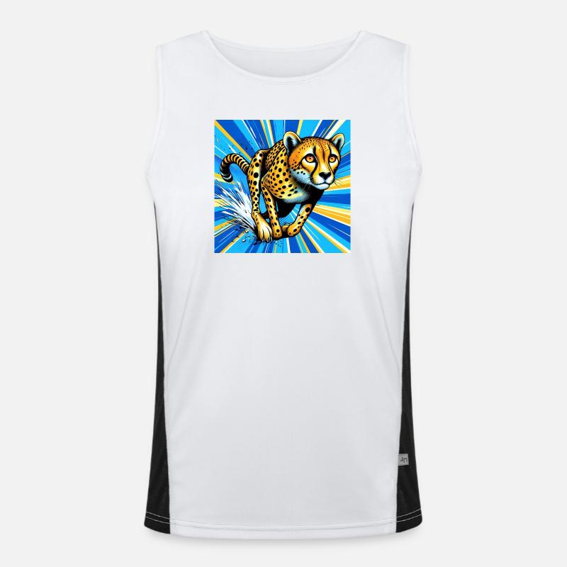Gepard Funktionelles Kontrast-Tank Top für Männer 