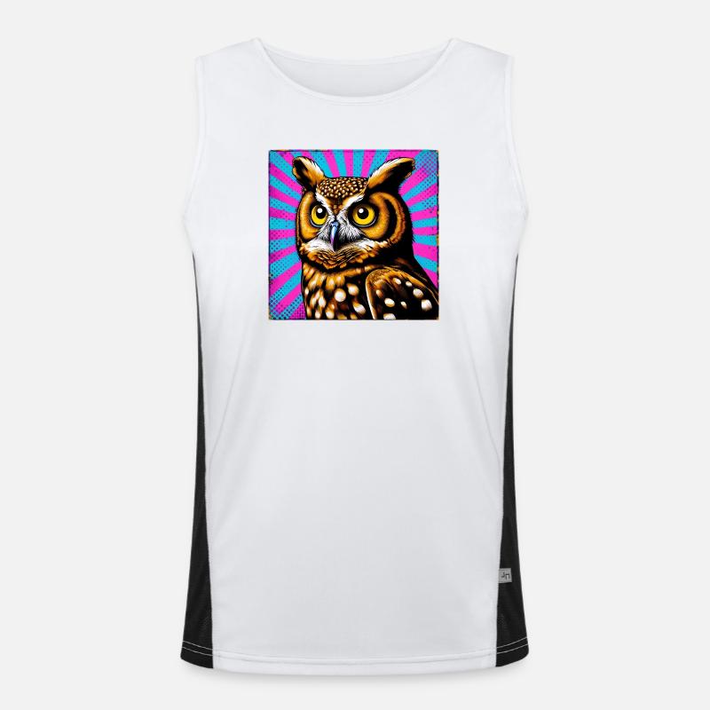 Eule Funktionelles Kontrast-Tank Top für Männer 