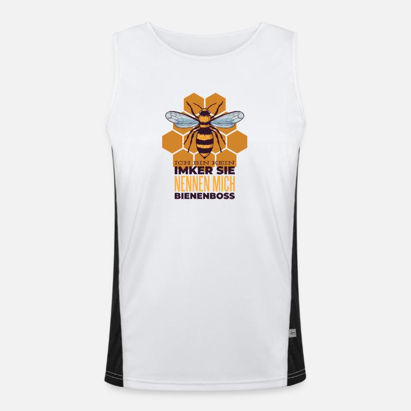 Imker Spruch Sprüche Funktionelles Kontrast-Tank Top für Männer 