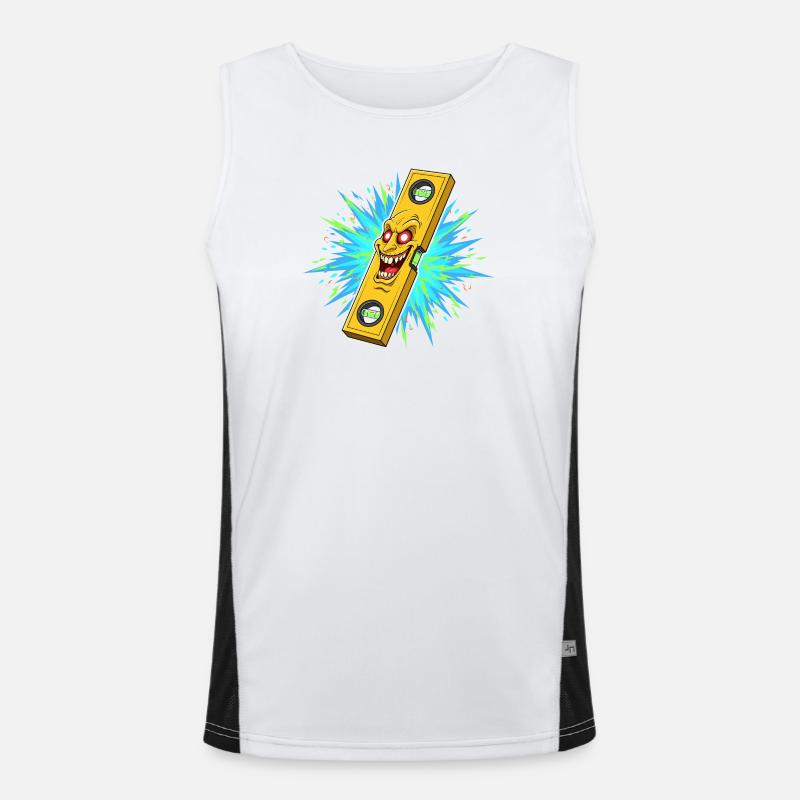 Furious level tool with explosion - Men's Functional Contrast Tank Top  - white/black
