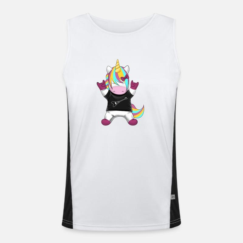 Regenbogen Einhorn Rocker Funktionelles Kontrast-Tank Top für Männer 