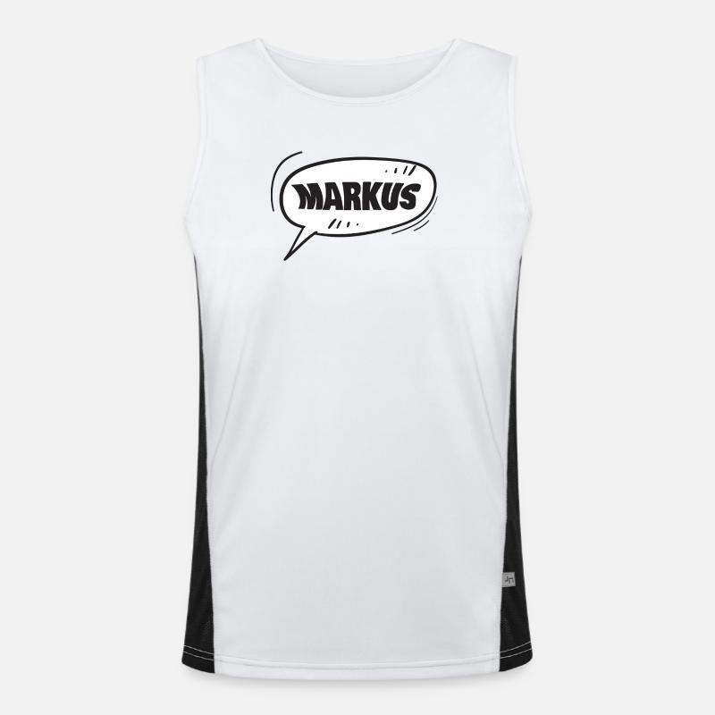Markus speech bubble cartoon name Men's Functional Contrast Tank Top 
