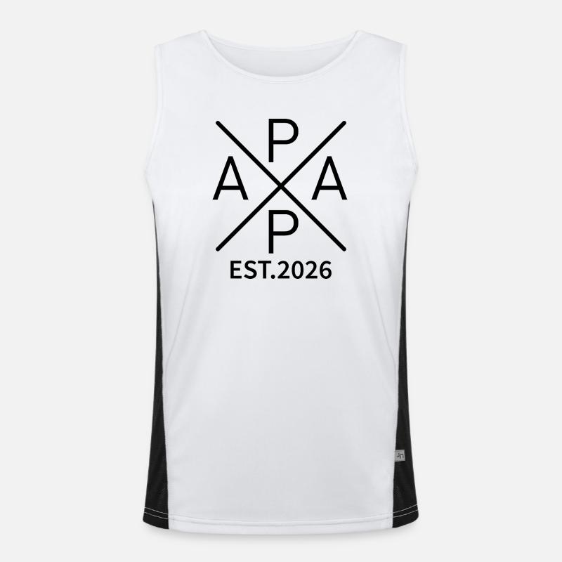 Papa_EstGeschenk for expectant fathers 2026 – Dad Men's Functional Contrast Tank Top 
