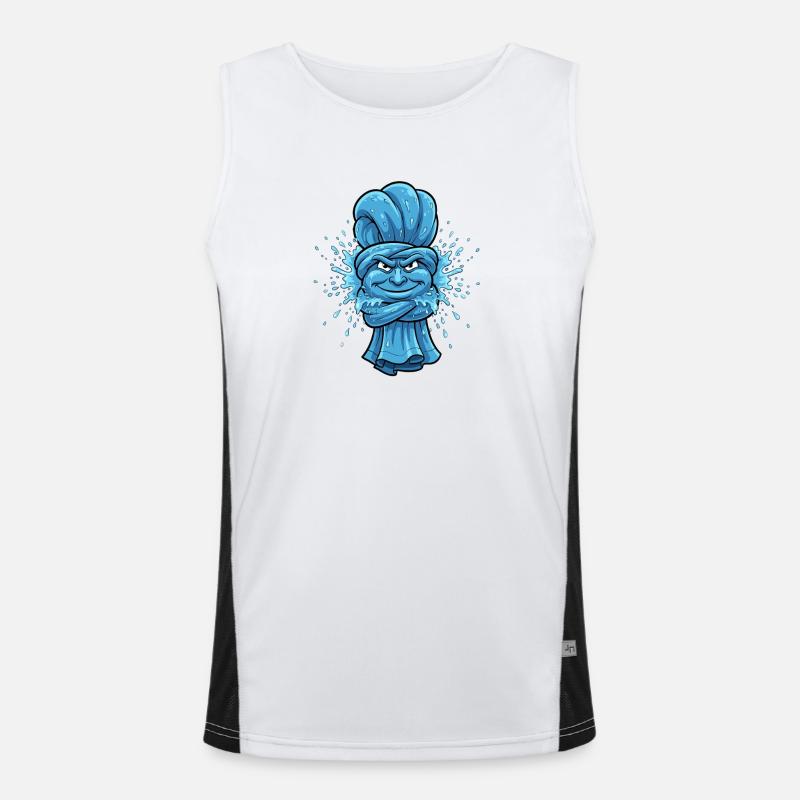 Blaues Ninja Handtuch Funktionelles Kontrast-Tank Top für Männer 