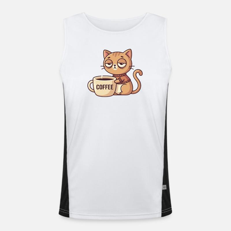 Kitten Coffee Charm Men's Functional Contrast Tank Top 