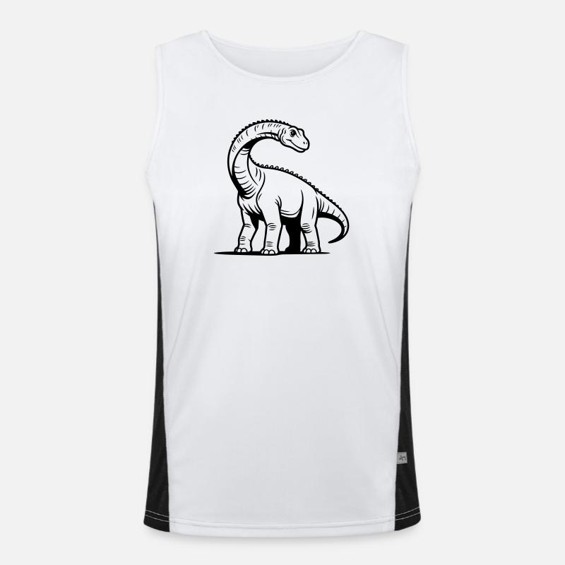 Brachiosaurus - Men's Functional Contrast Tank Top  - white/black