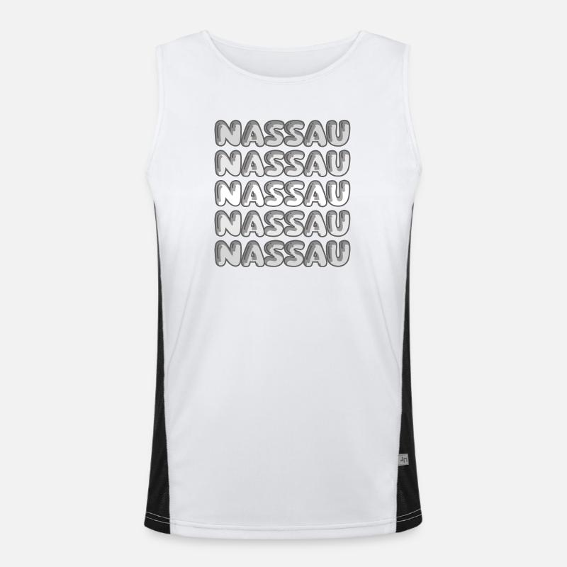 Nassau Bubble Pattern Multi-Font Men's Functional Contrast Tank Top 