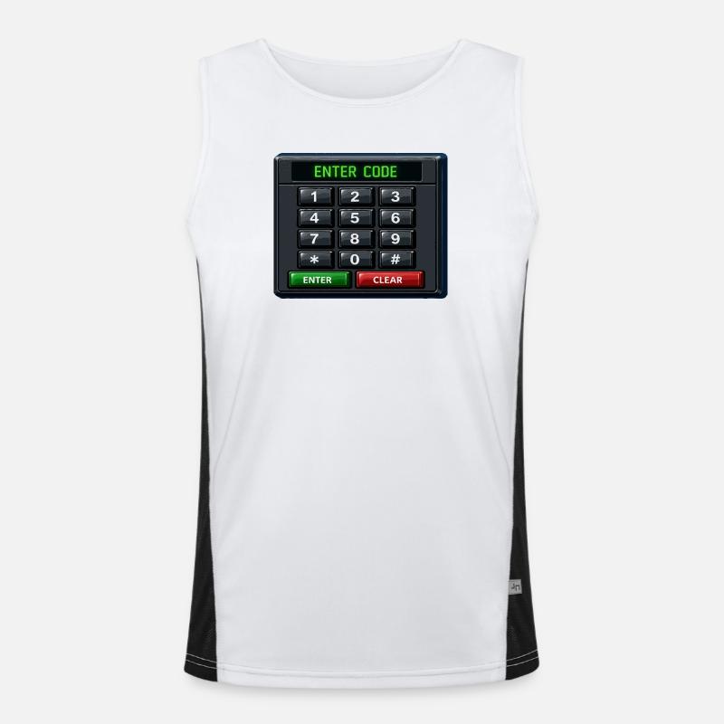 Enter Code Keypad Neon - Men's Functional Contrast Tank Top  - white/black