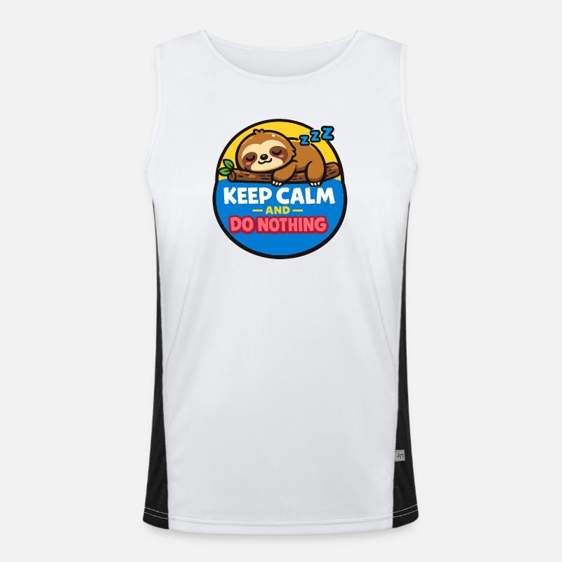 Sloth Rest – Do Nothing Motto Men's Functional Contrast Tank Top 