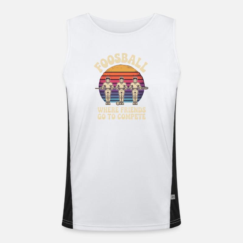 Table Soccer Evolution Funny Foosball Foosball - Men's Functional Contrast Tank Top  - white/black