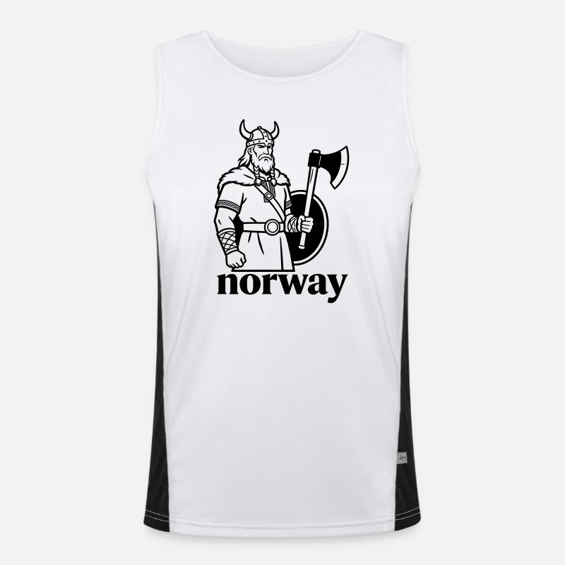 Norge - Funksjonell kontrast-singlet for menn - hvit/svart