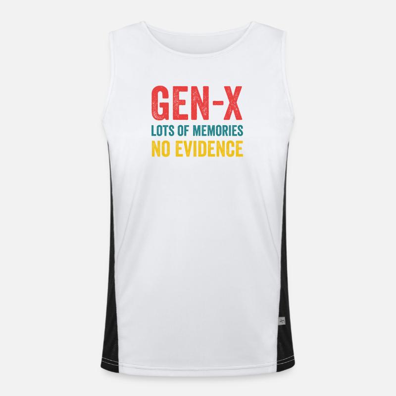Génération X - beaucoup de souvenirs. Aucune preuve. Débardeur respirant contrasté Homme 