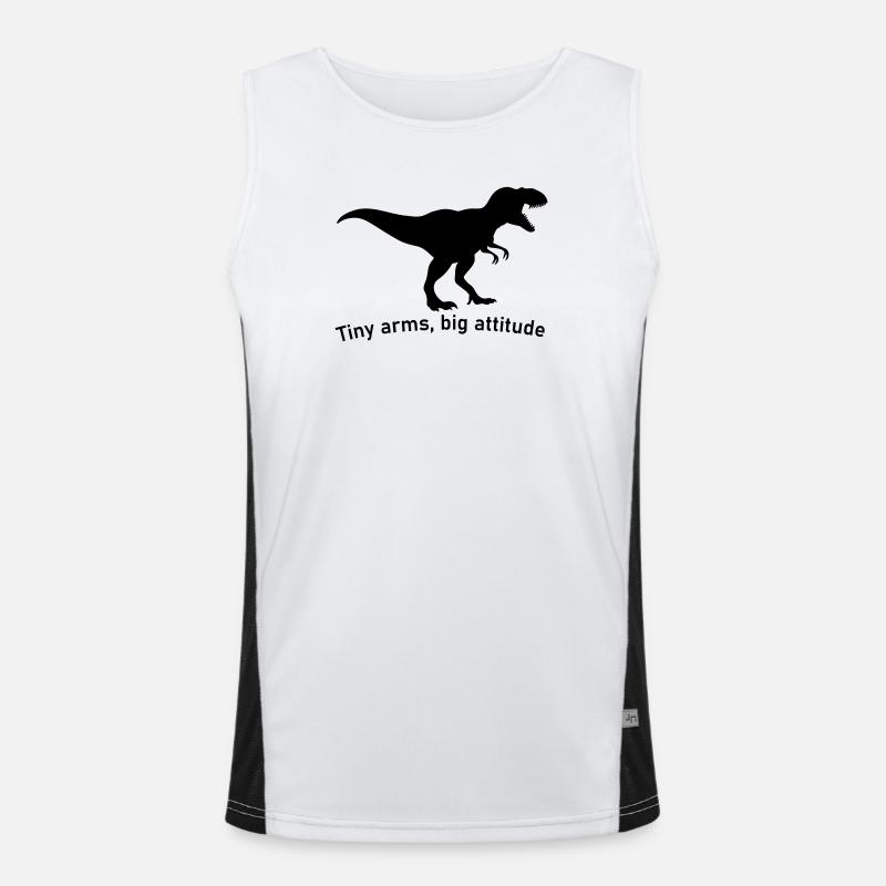small hands big ego big dinosaur t-rex Men's Functional Contrast Tank Top 