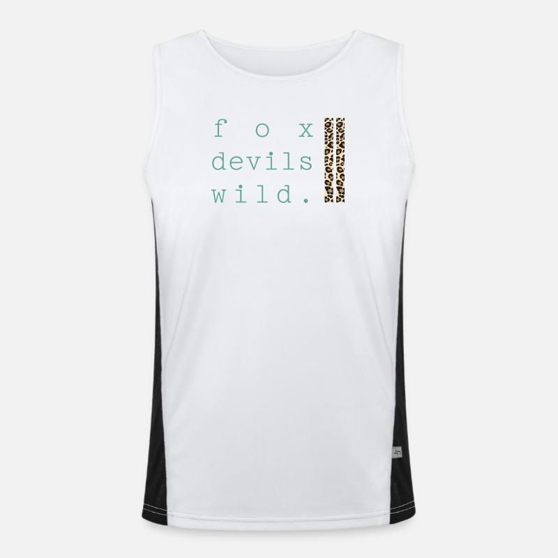 Fuchs-Teufels-Wild Leopard Funktionelles Kontrast-Tank Top für Männer 