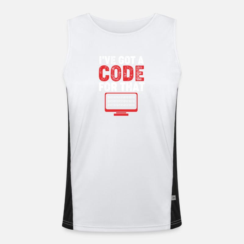 Medical Coder - Men's Functional Contrast Tank Top  - white/black