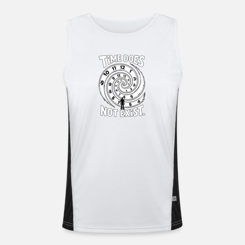 Time Does Not Exist Zeitblindheit Funktionelles Kontrast-Tank Top für Männer 