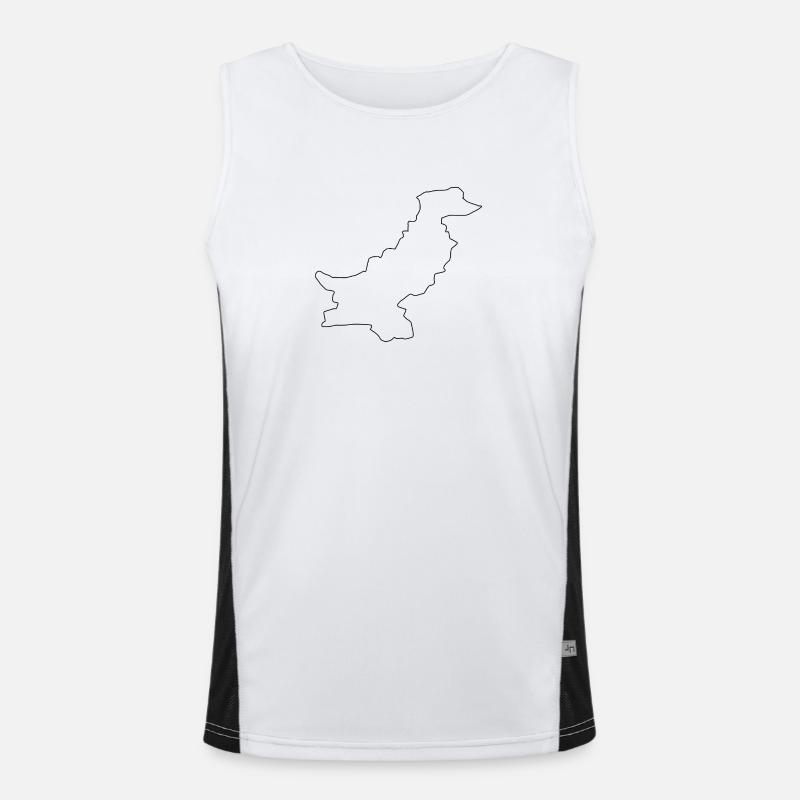 Pakistan map Men's Functional Contrast Tank Top 