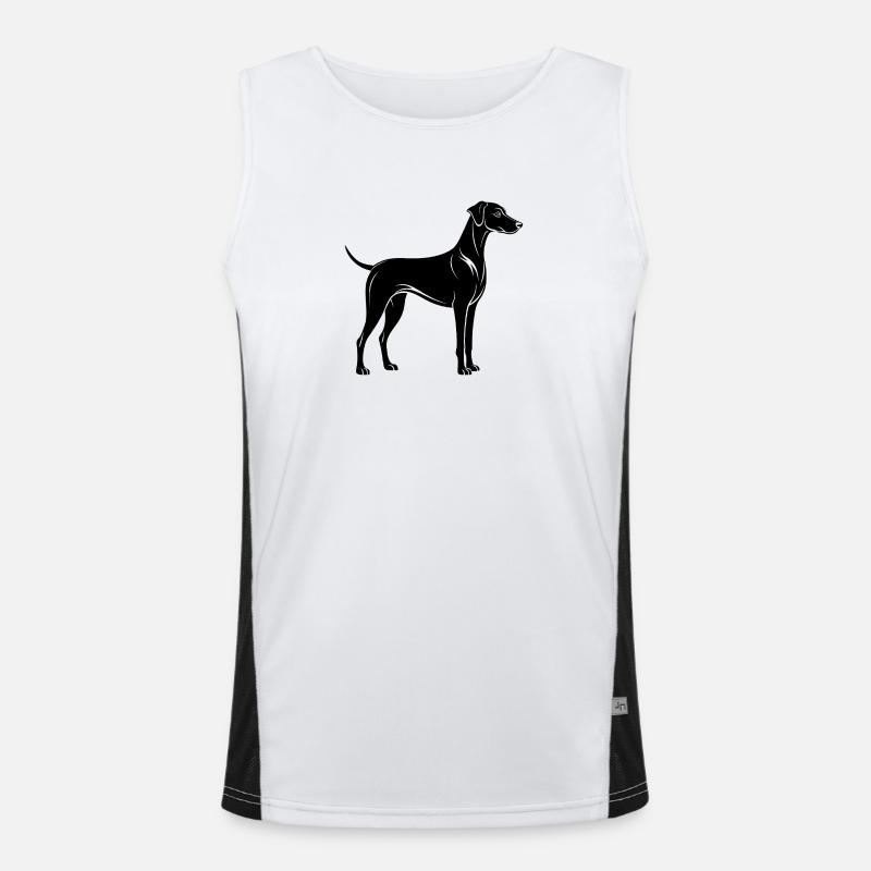 Plot Hound - Men's Functional Contrast Tank Top  - white/black